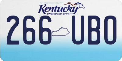 KY license plate 266UBO