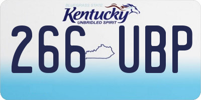 KY license plate 266UBP