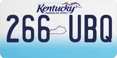 KY license plate 266UBQ