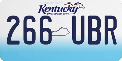 KY license plate 266UBR