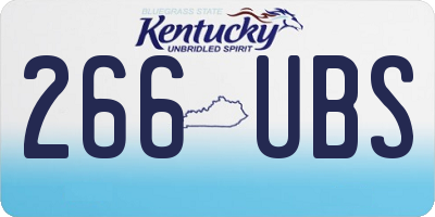 KY license plate 266UBS