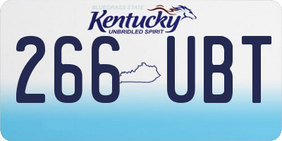 KY license plate 266UBT
