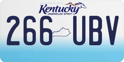 KY license plate 266UBV