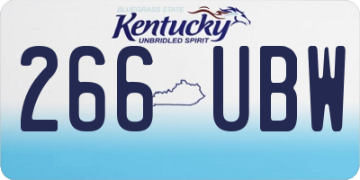 KY license plate 266UBW