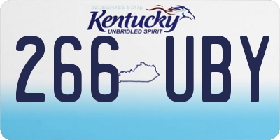 KY license plate 266UBY