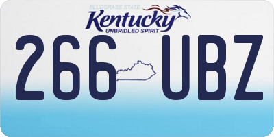 KY license plate 266UBZ
