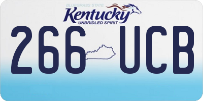 KY license plate 266UCB