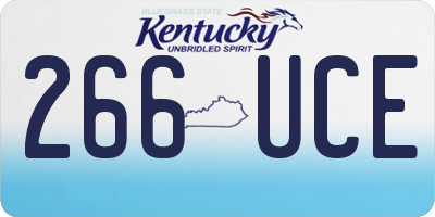KY license plate 266UCE