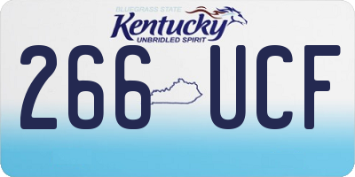 KY license plate 266UCF