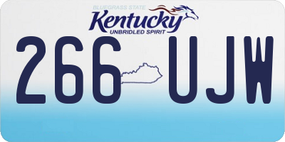 KY license plate 266UJW