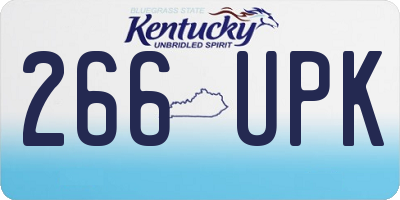 KY license plate 266UPK
