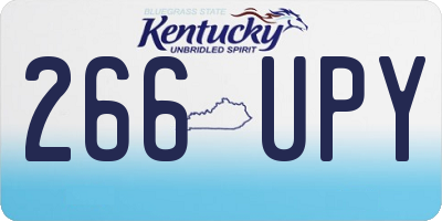 KY license plate 266UPY