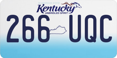 KY license plate 266UQC