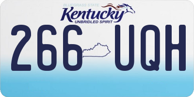 KY license plate 266UQH