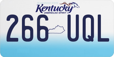 KY license plate 266UQL