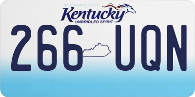 KY license plate 266UQN