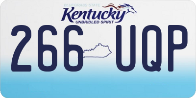 KY license plate 266UQP