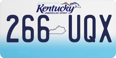 KY license plate 266UQX