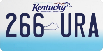 KY license plate 266URA