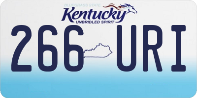 KY license plate 266URI