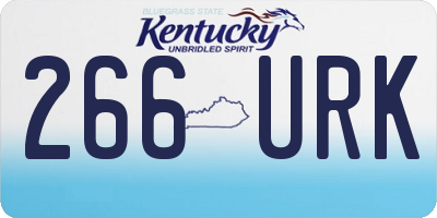 KY license plate 266URK