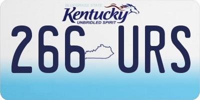 KY license plate 266URS