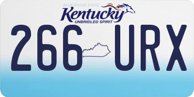 KY license plate 266URX