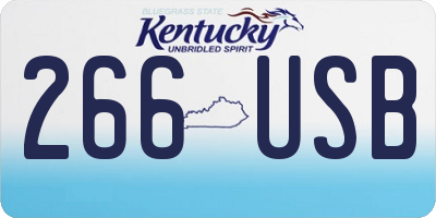 KY license plate 266USB