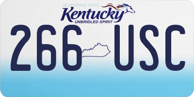 KY license plate 266USC