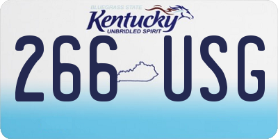KY license plate 266USG