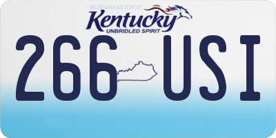KY license plate 266USI