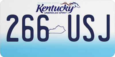 KY license plate 266USJ