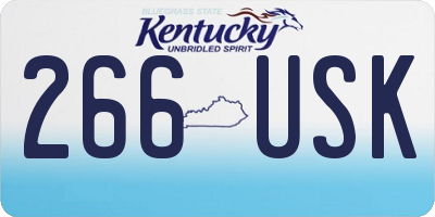 KY license plate 266USK
