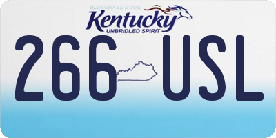 KY license plate 266USL