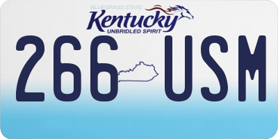 KY license plate 266USM