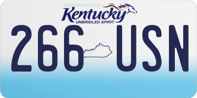 KY license plate 266USN