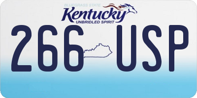 KY license plate 266USP