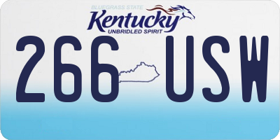 KY license plate 266USW