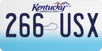 KY license plate 266USX