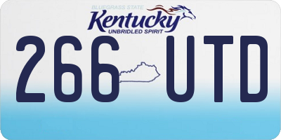 KY license plate 266UTD
