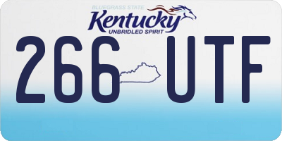 KY license plate 266UTF