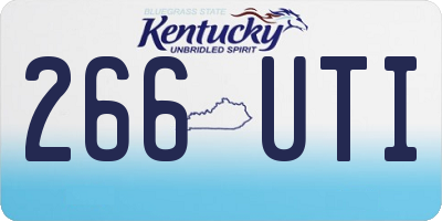 KY license plate 266UTI