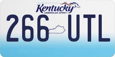 KY license plate 266UTL