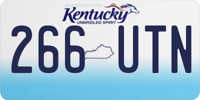 KY license plate 266UTN