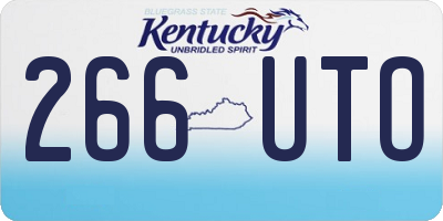 KY license plate 266UTO