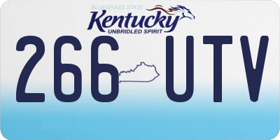 KY license plate 266UTV