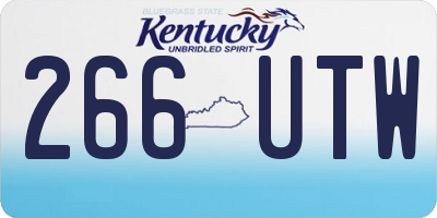 KY license plate 266UTW