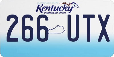 KY license plate 266UTX