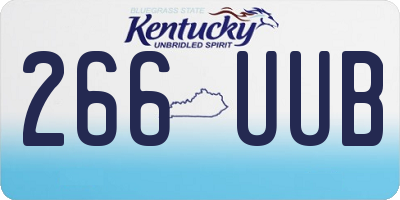 KY license plate 266UUB