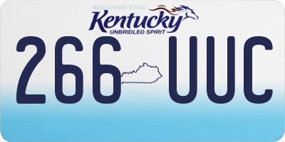 KY license plate 266UUC